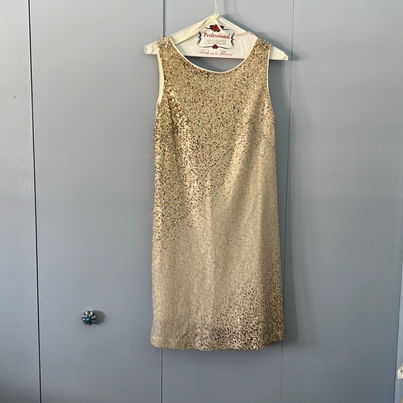 Eliza J Dresses Eliza J Twotoned Gold Sparkle Party Dress Poshmark